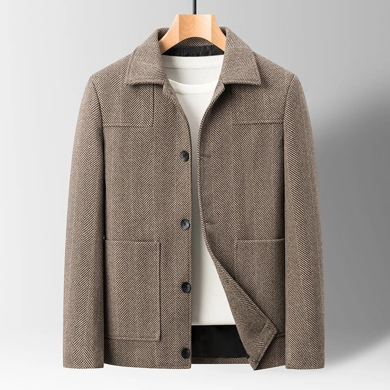 Men's Button Front Knit Overshirt Jacket
