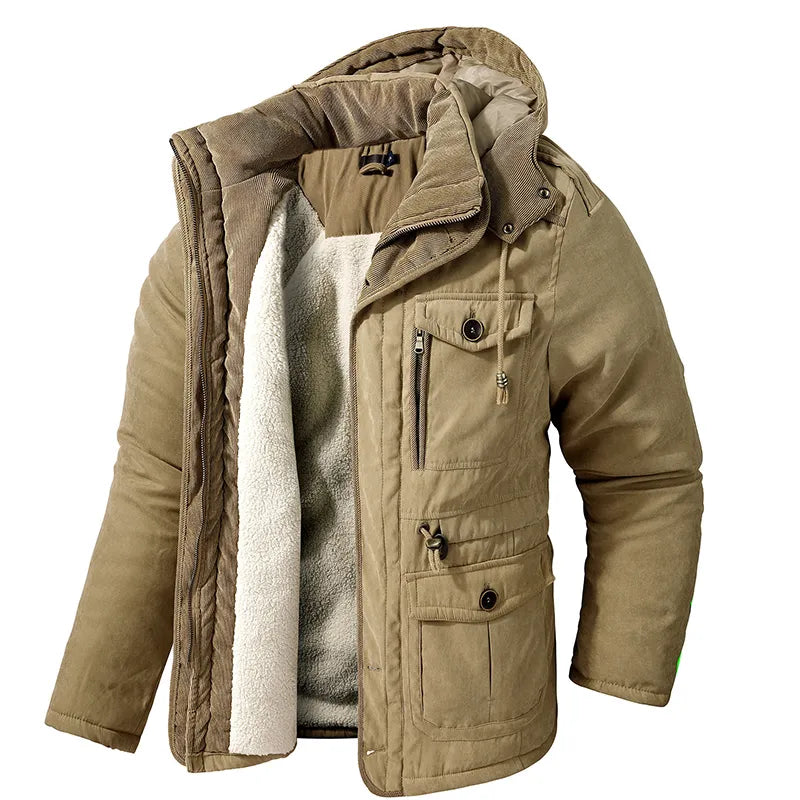 Men's Water-Repellent Fur-Lined Winter Jacket