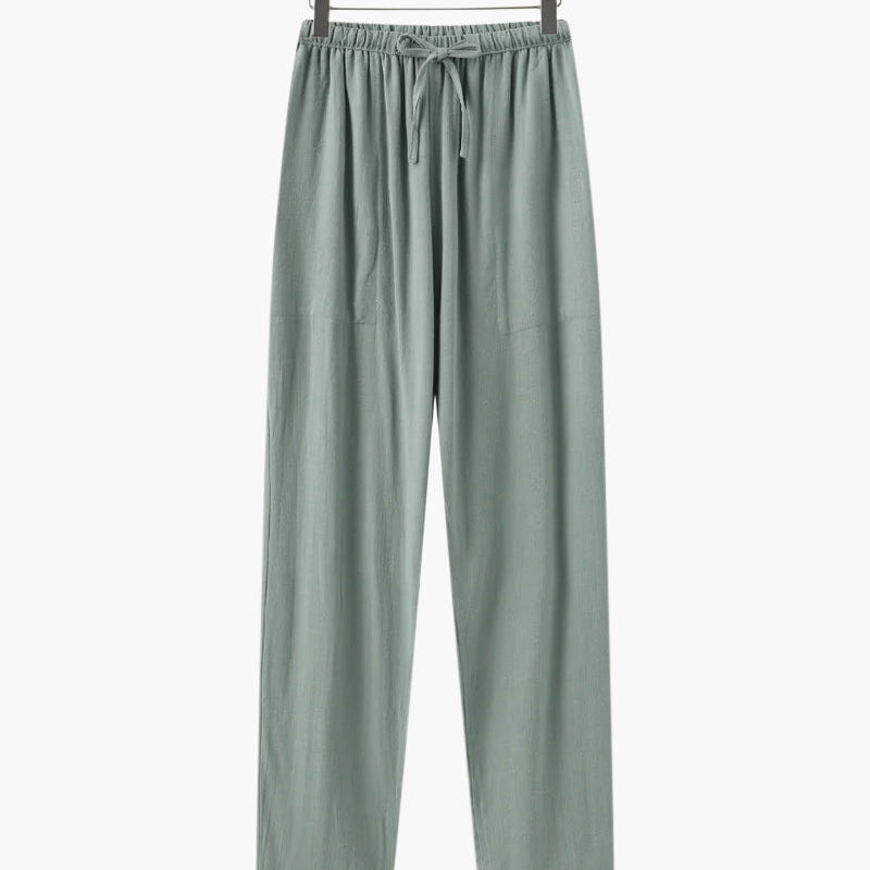 Men's Relaxed Fit Linen Drawstring Trousers