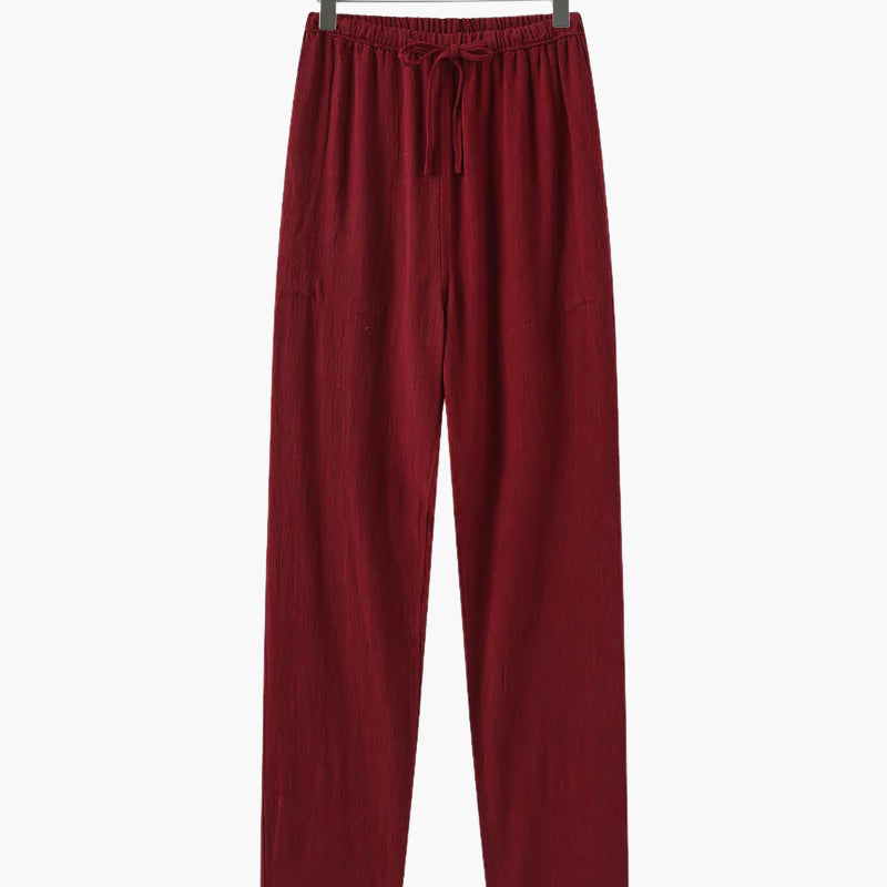 Men's Relaxed Fit Linen Drawstring Trousers