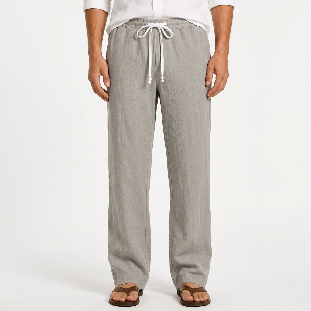 Men's Green Linen Spring Tailored Trousers