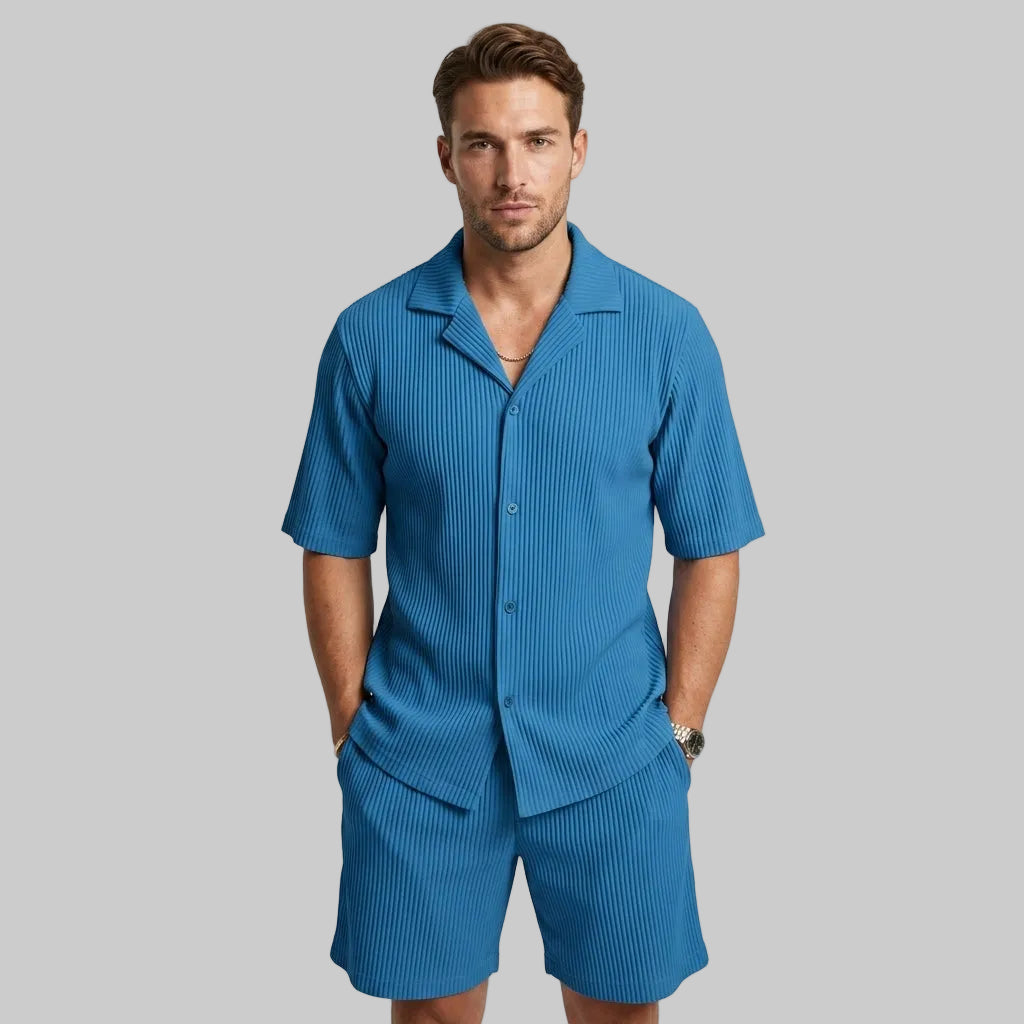 Men's Camp Collar Shirt & Shorts Set