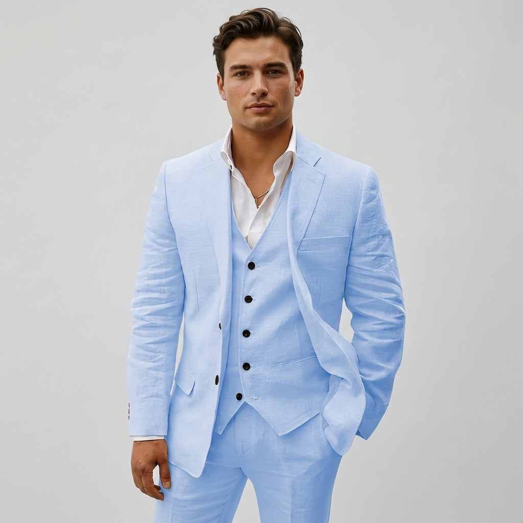 Men's Linen Three-Piece Suit