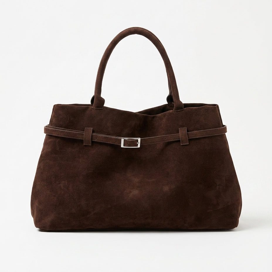Women's Structured Faux Suede Shoulder Bag