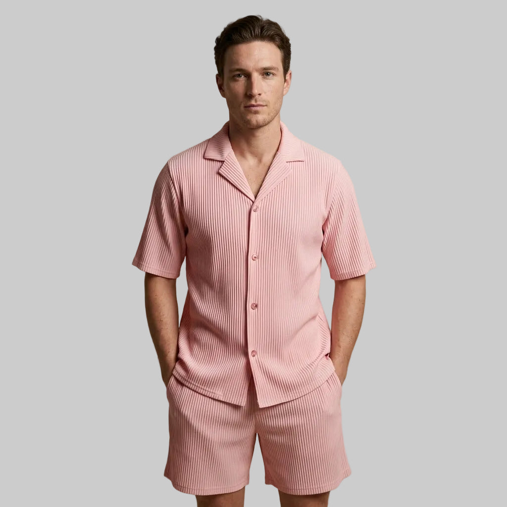 Men's Camp Collar Shirt & Shorts Set