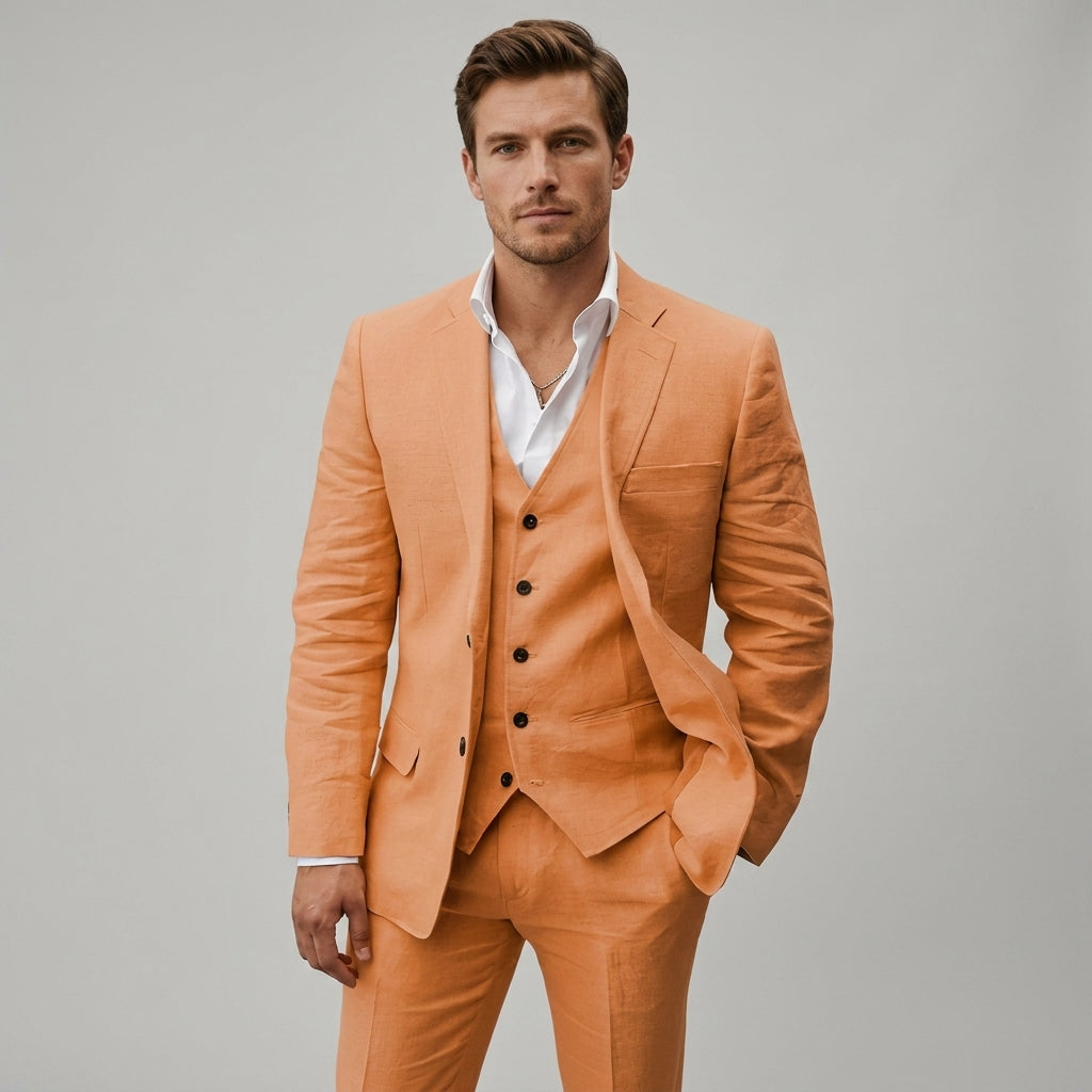 Men's Linen Three-Piece Suit