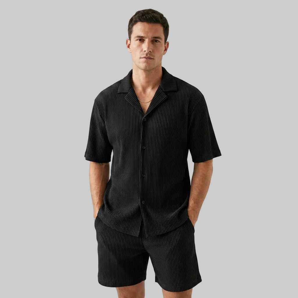 Men's Camp Collar Shirt & Shorts Set