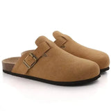 Women's Suede Buckle Clogs