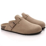 Women's Suede Buckle Clogs