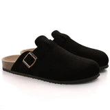 Women's Suede Buckle Clogs
