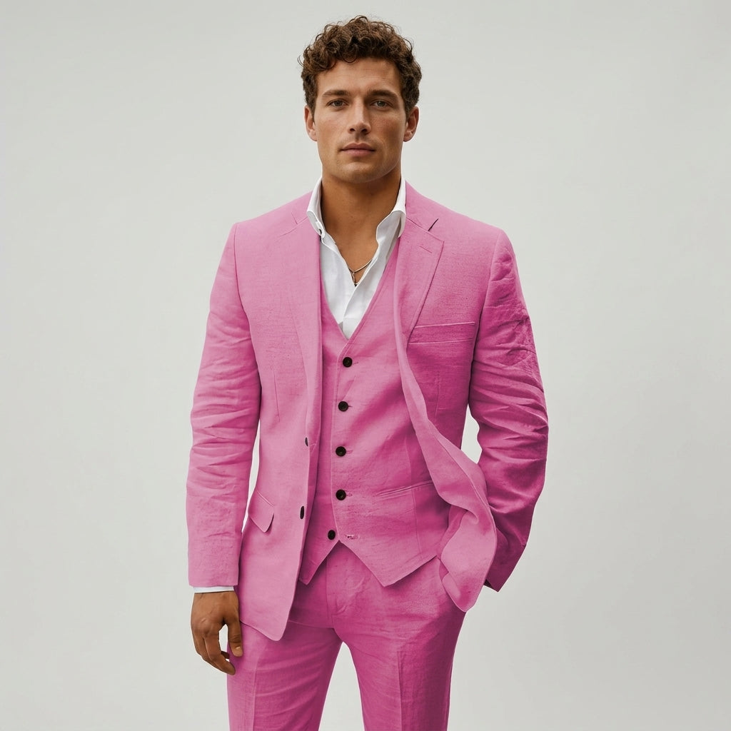Men's Linen Three-Piece Suit