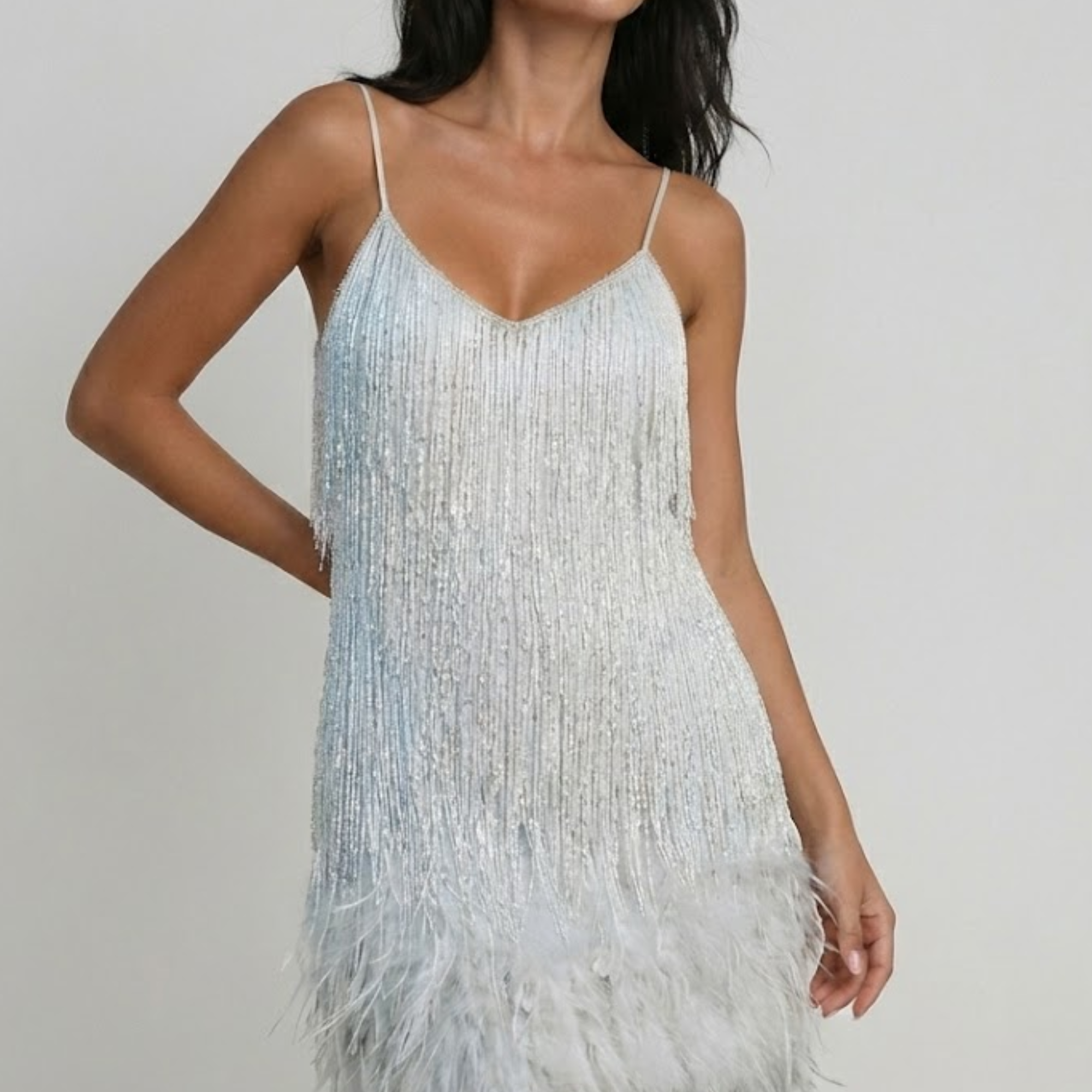 Women's Feather Mini Dress