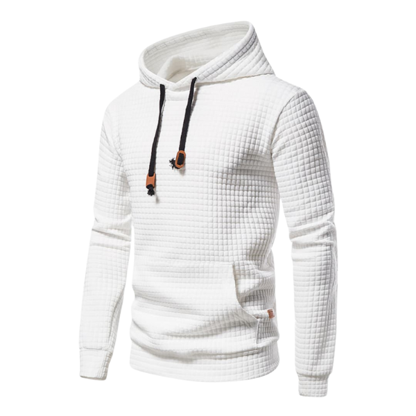 Men's Textured Hooded Pullover Sweatshirt