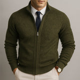 Men's Tailored Merino Wool Cotton Blend Cardigan