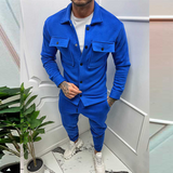 Men's Cotton Jacket and Trousers Two-Piece Set