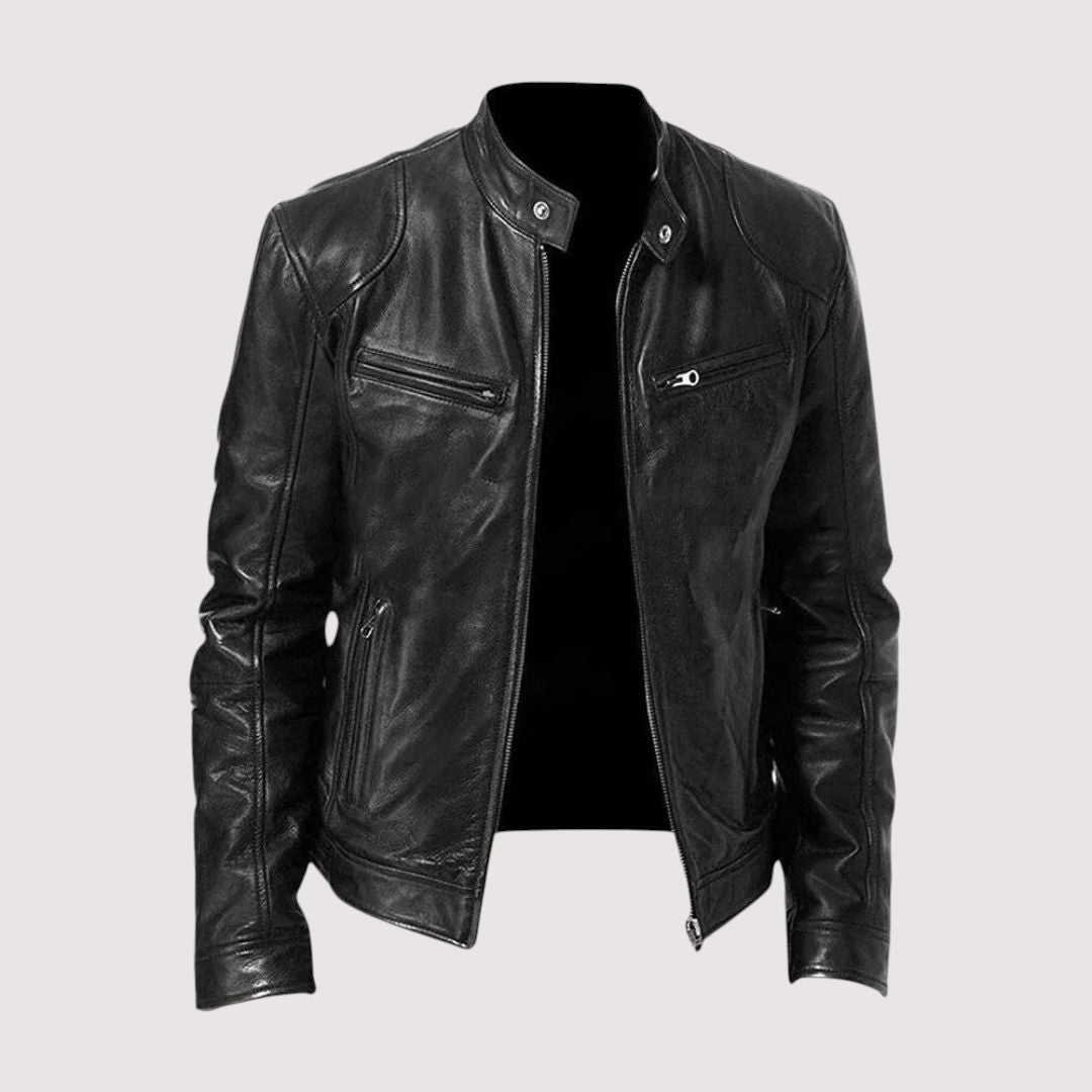 Men's Leather Zip-Up Jacket