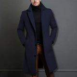 Men's Tailored Wool Overcoat – Timeless Long Winter Coat for Both Smart and Casual Outfits
