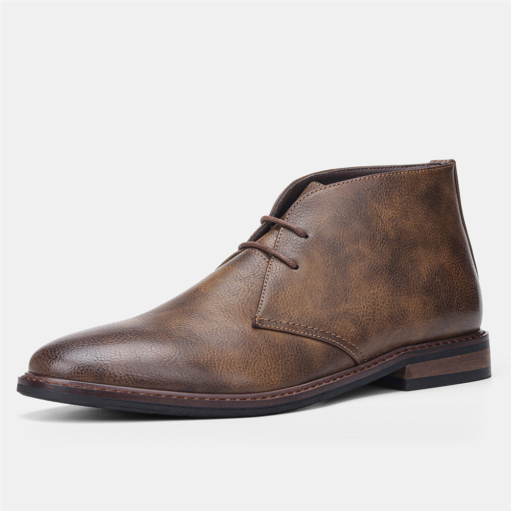 Men's Lace-Up Chukka Boots with Rubber Sole