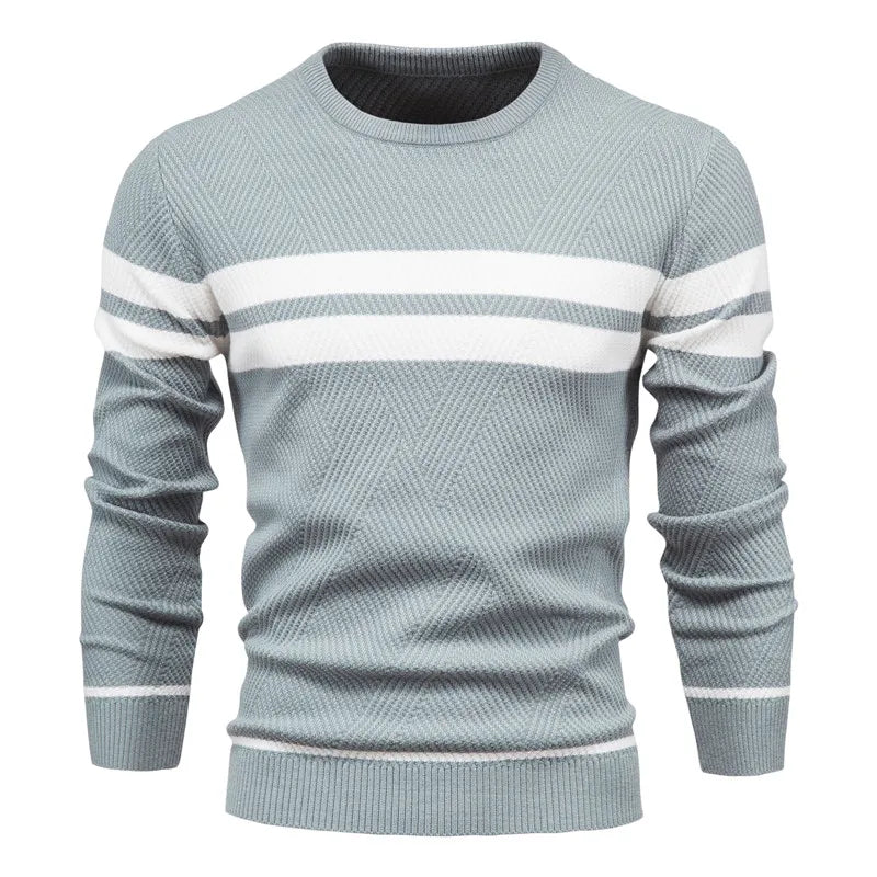 Men's Striped Crew Neck Knit Sweater