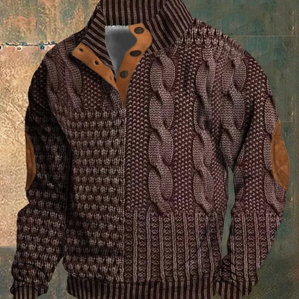 Men's Cable Knit Shawl Collar Cardigan