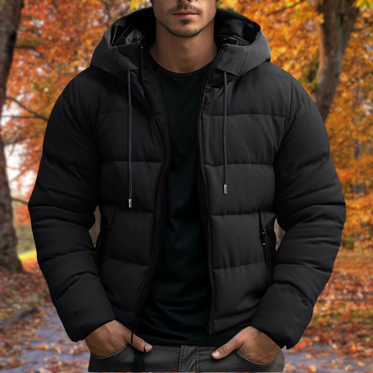 Men's Hooded Quilted Puffer Jacket