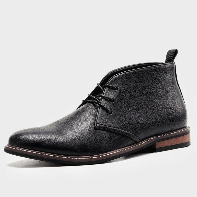 Men's Lace-Up Chukka Boots with Rubber Sole