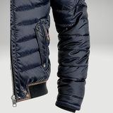 Men's Stand-Collar Coated Textured Jacket, Navy