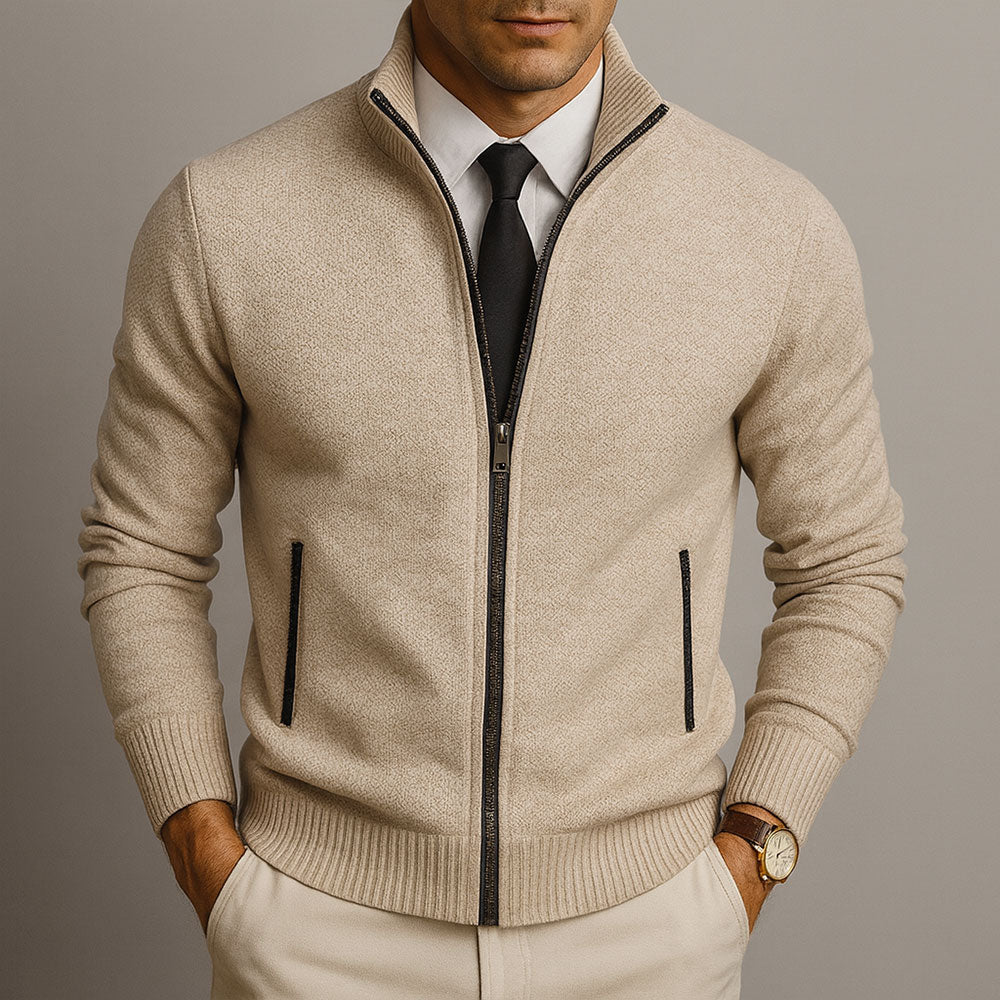 Men's Zip-Up Knit Cardigan