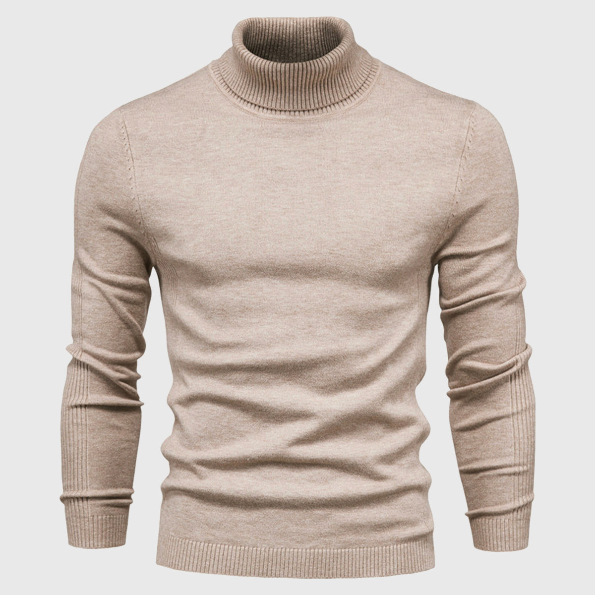 Men's Slim-Fit Roll Neck Long Sleeve Sweater