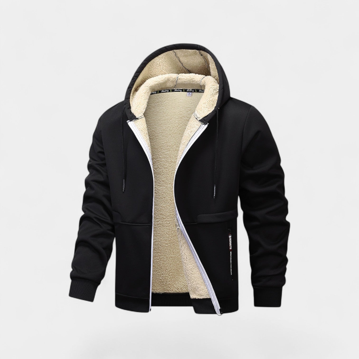 Men's Sherpa Lined Hooded Zip Jacket