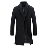 Men's Tailored Wool Overcoat – Timeless Long Winter Coat for Both Smart and Casual Outfits