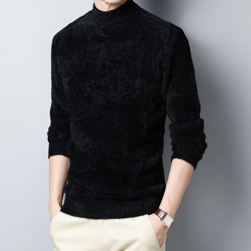Men's Mock Neck Knit Sweater