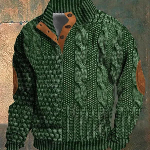 Men's Patterned Knitted Sweater for Autumn/Winter