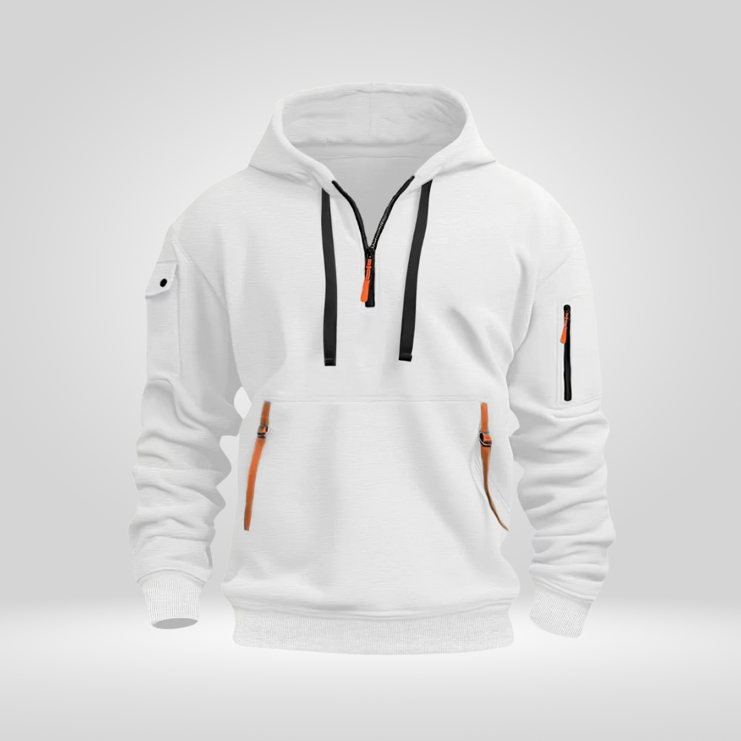 Men's Half-Zip Hoodie with Pockets, Regular Fit