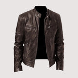 Men's Leather Zip-Up Jacket