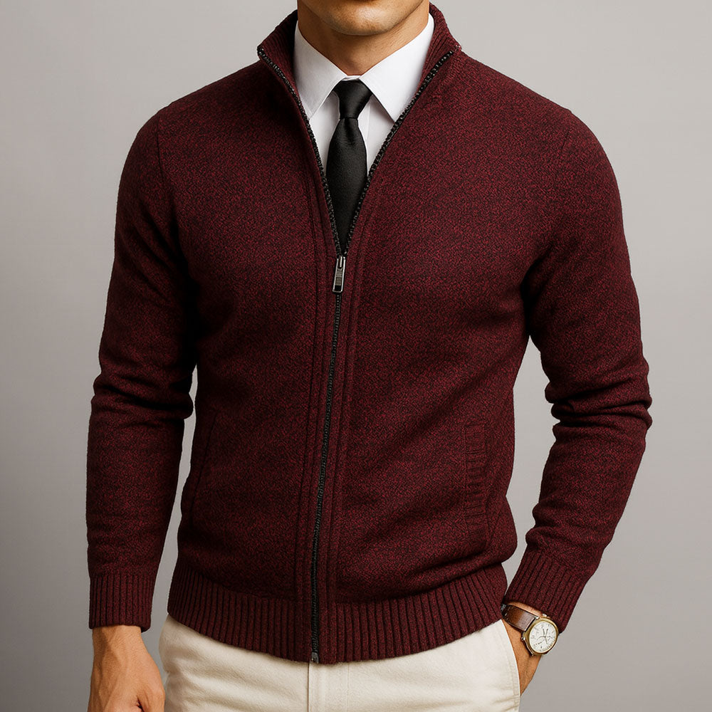 Men's Zip-Up Knit Cardigan