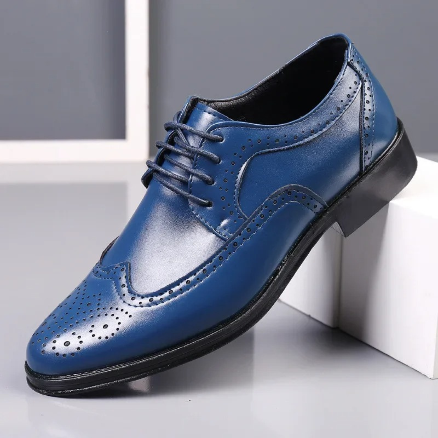 Men's Classic Brogue Oxford Shoes, Rubber Sole