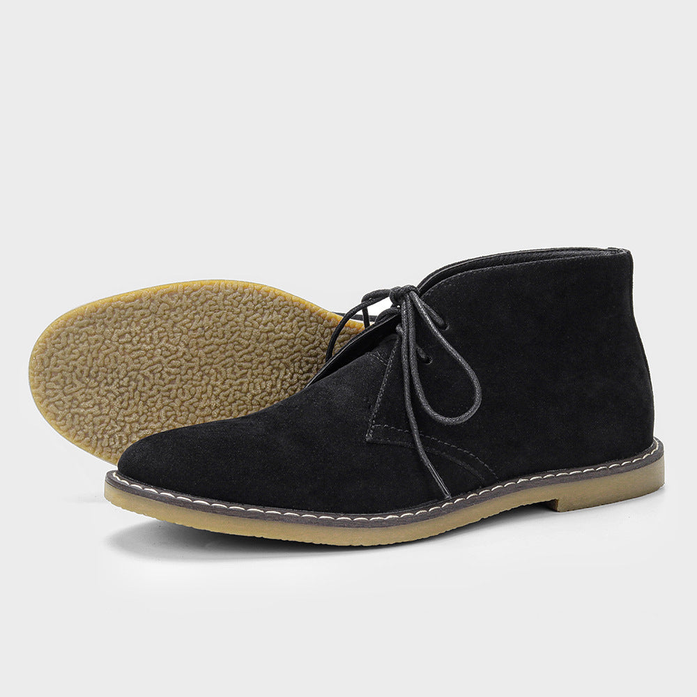 Men's Lace-Up Chukka Boots with Rubber Sole