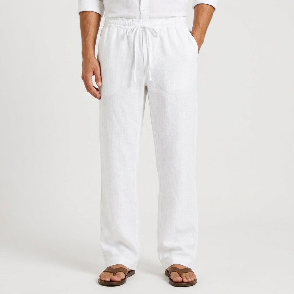 Men's Green Linen Spring Tailored Trousers