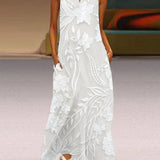Women's Elegant White Sleeveless Dress
