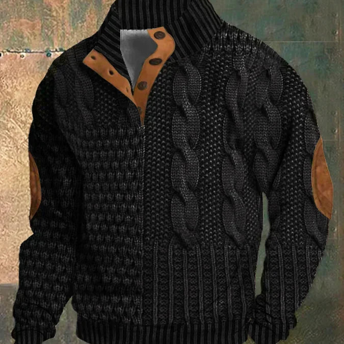 Men's Cable Knit Shawl Collar Cardigan