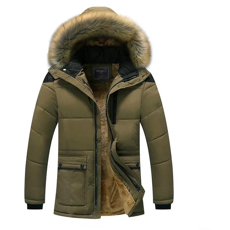 Men's Hooded Faux Fur Lined Winter Parka
