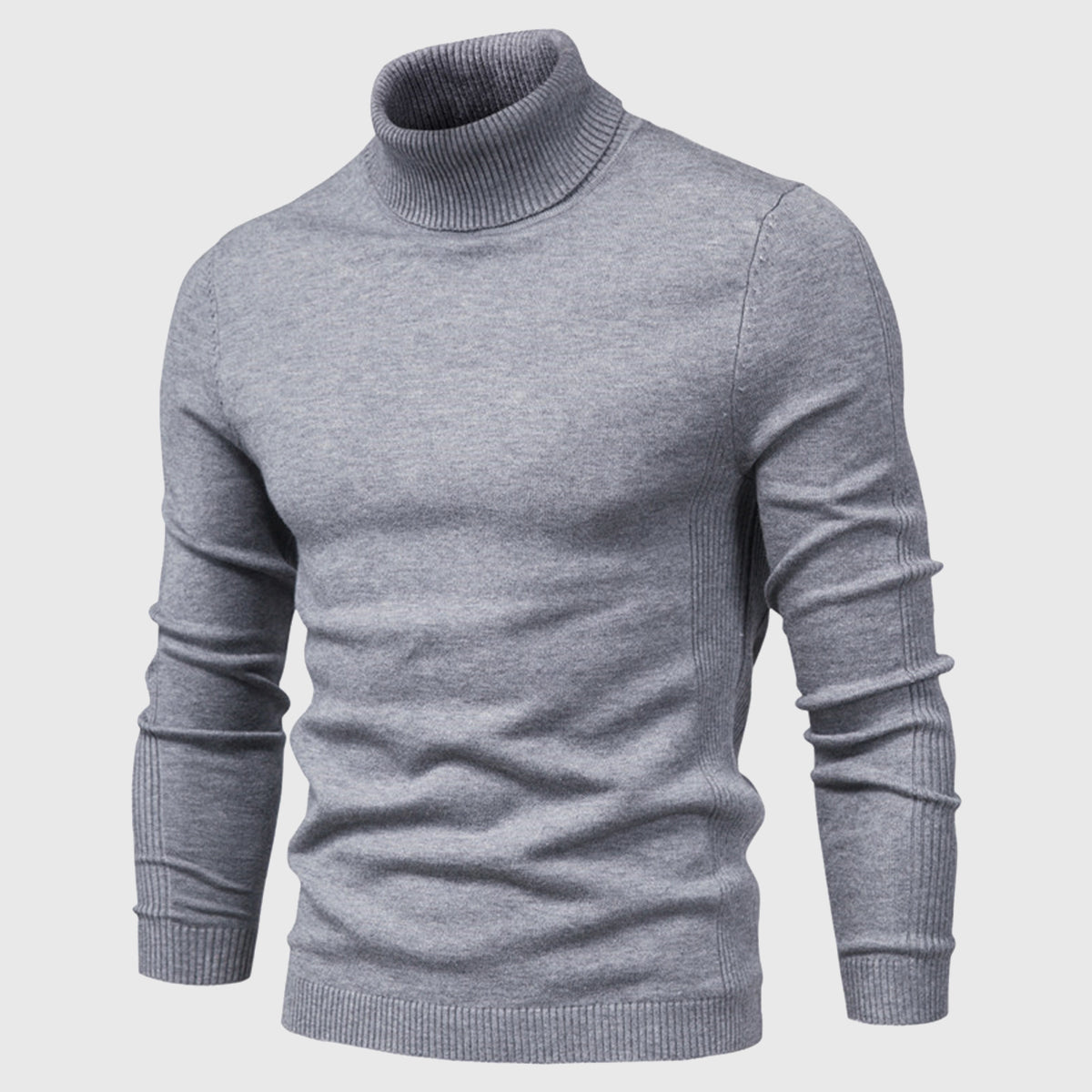 Men's Slim-Fit Roll Neck Long Sleeve Sweater