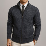 Men's Tailored Merino Wool Cotton Blend Cardigan