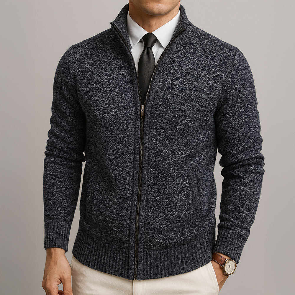 Men's Zip-Up Knit Cardigan