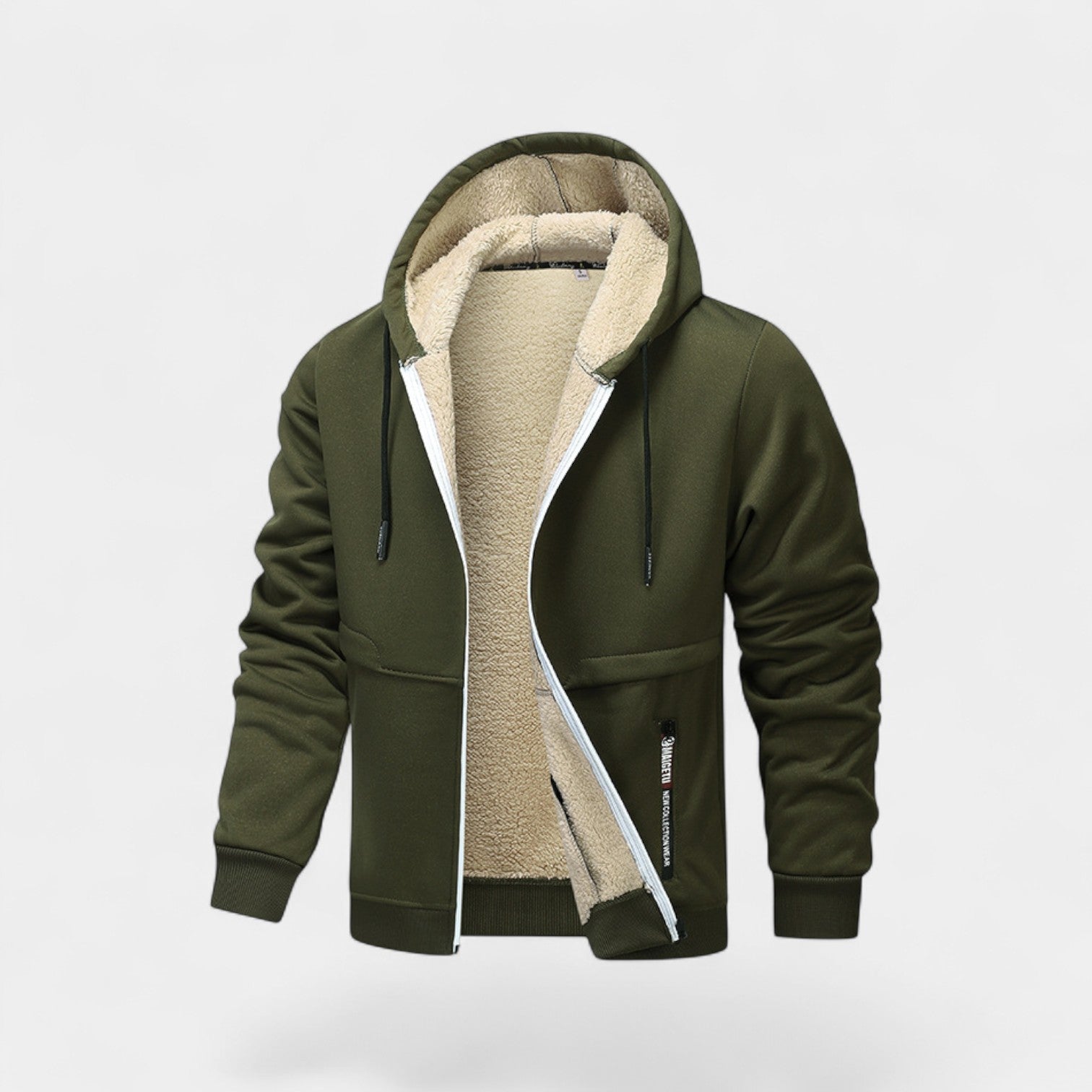 Men's Sherpa Lined Hooded Zip Jacket