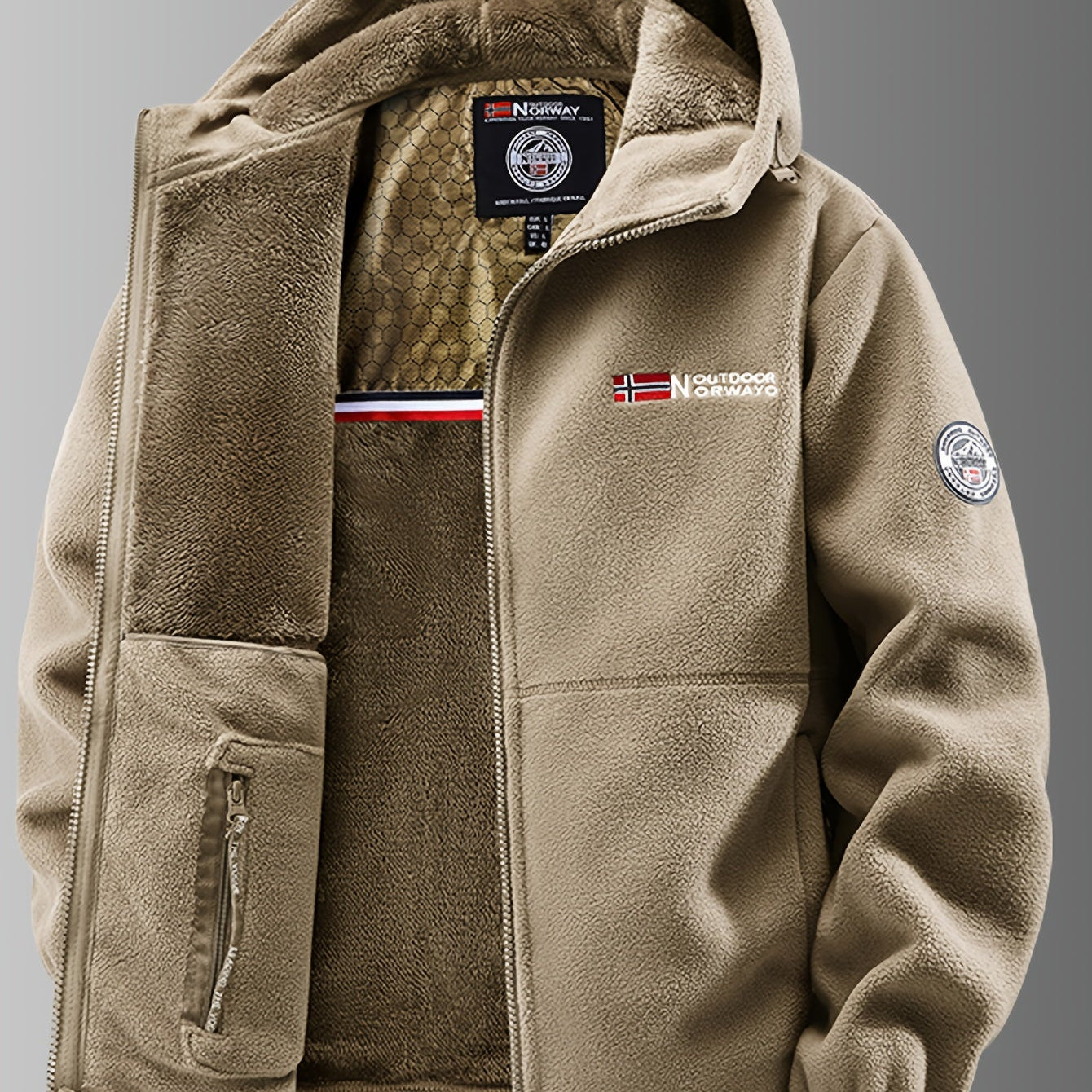Men's Sherpa Lined Hooded Utility Jacket