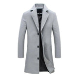 Men's Tailored Wool Overcoat – Timeless Long Winter Coat for Both Smart and Casual Outfits