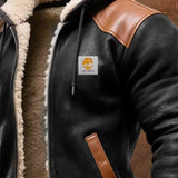 Men's Hooded Suede and Leather Jacket