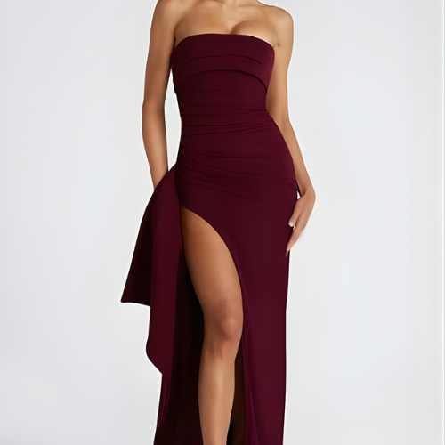 Women's Strapless Twisted Maxi Dress